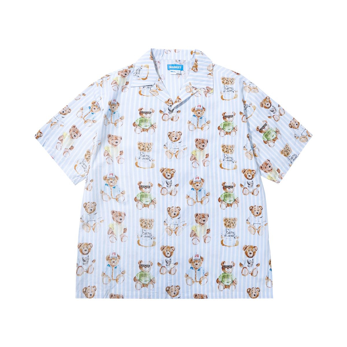 Market Teddy Striped Short Sleeve Woven Shirt