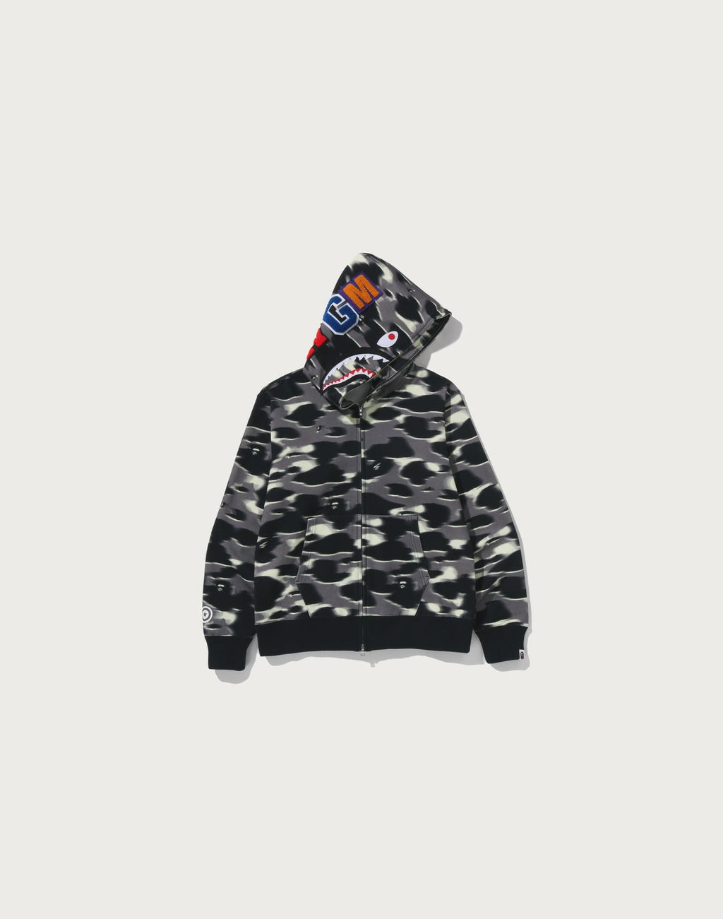 SCREEN CAMO SHARK FULL ZIP HOODIE MENS