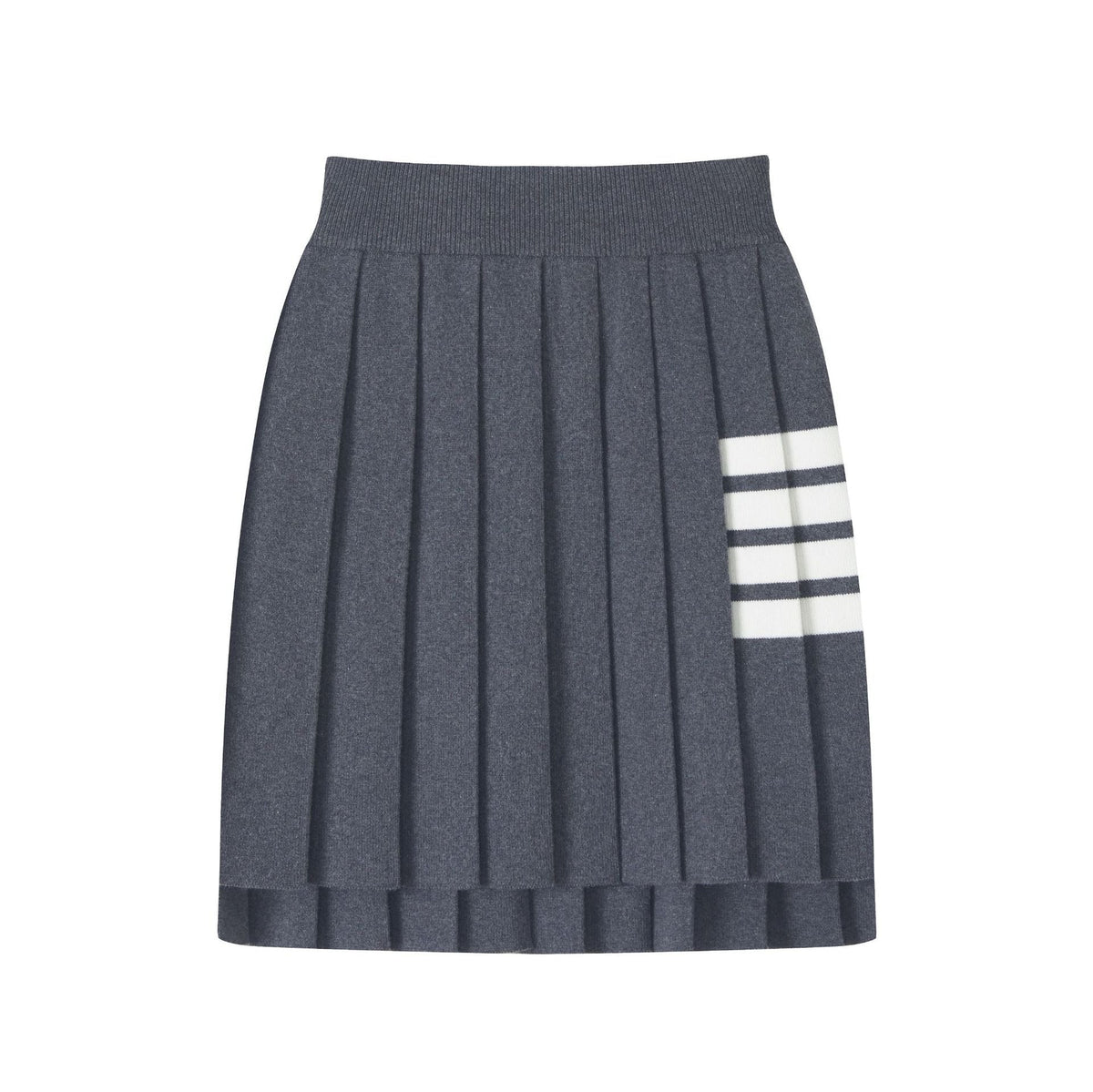 Women's 4-Bar Knitted Pleated Midi Skirt | Thom Browne