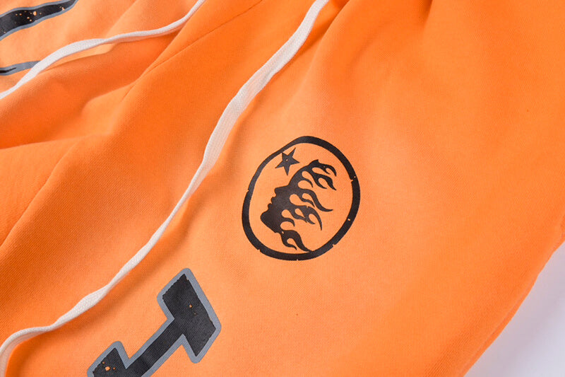 Hellstar Fire Orange Closed Elastic Bottom Sweatpants