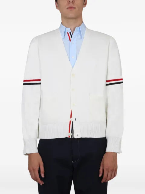 Thom Browne cotton milano stitch V-neck cardigan