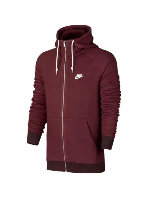 Nike logo-embroidered zip-up hoodie