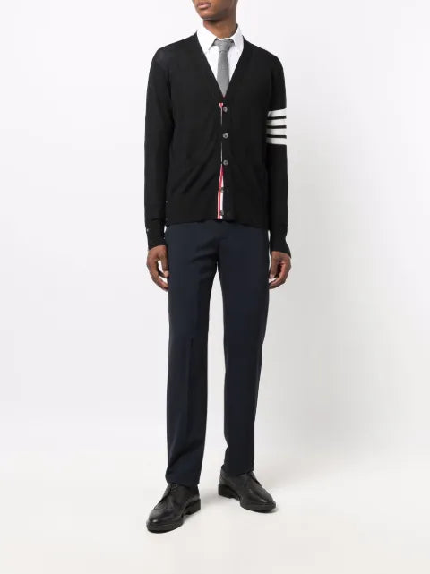 Thom Browne intarsia-knit 4-Bar stripe cardigan