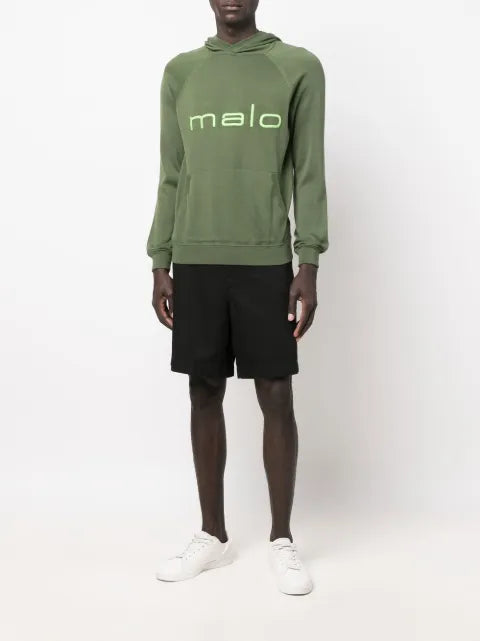 Malo logo-print hooded sweatshirt