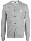 Comme Des Garçons Play heart-patch mélange-effect wool cardigan