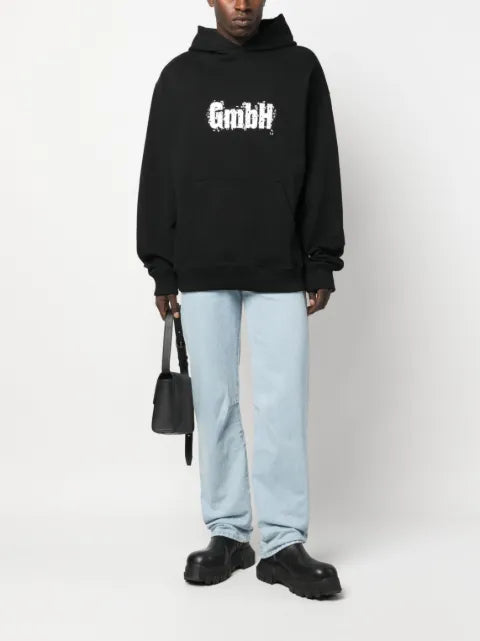 GmbH logo-print organic-cotton hoodie