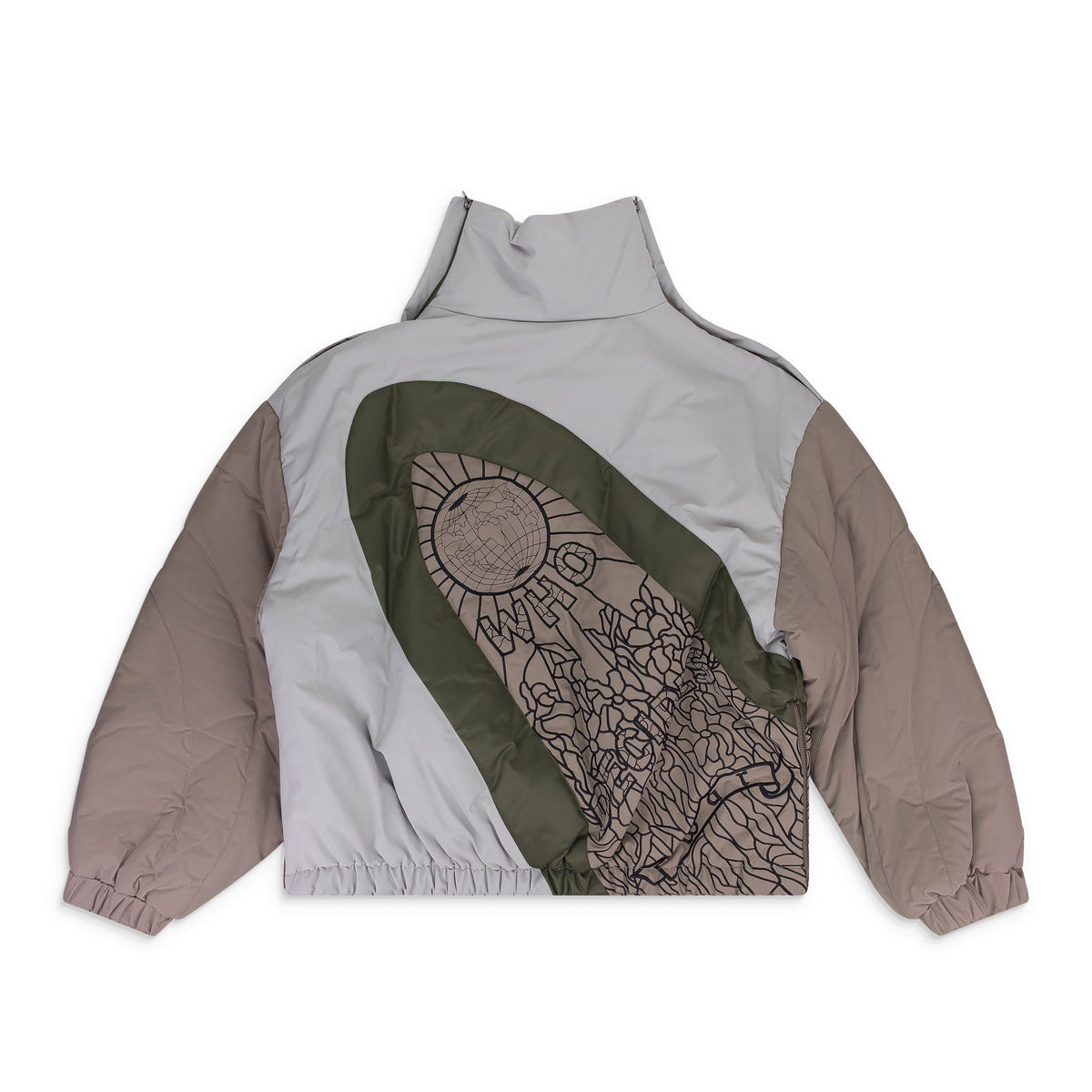 MULTI DIAGONAL GLASS PUFFER JACKET