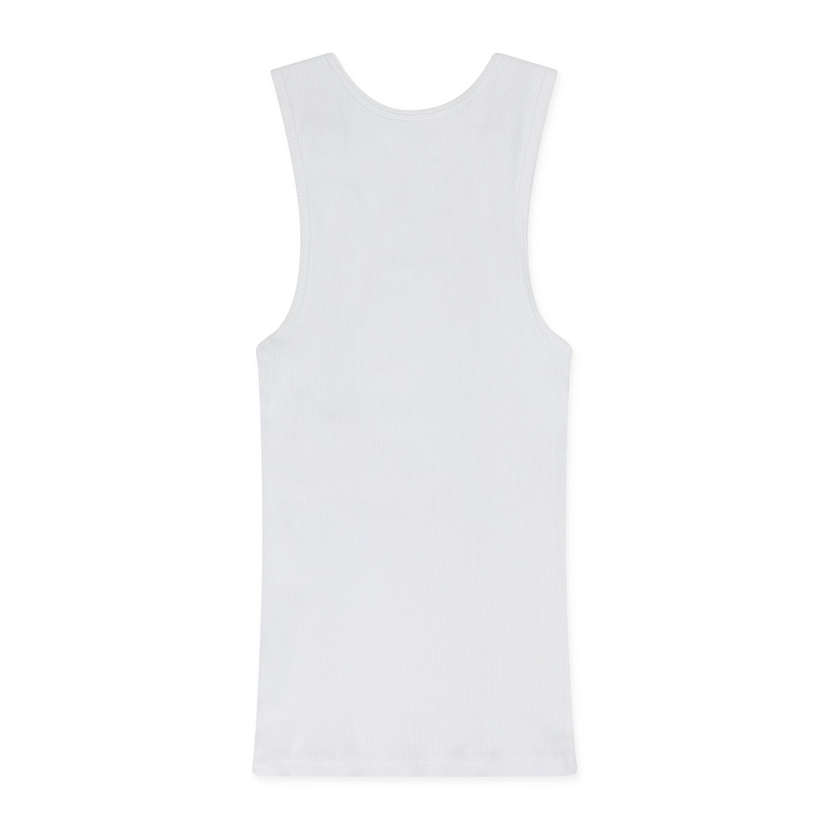 White Embroidered Logo Tank Top