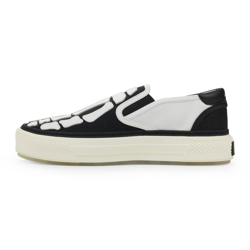 White/Black Skel Top Slip On Sneakers