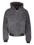 Represent hooded bomber jacket