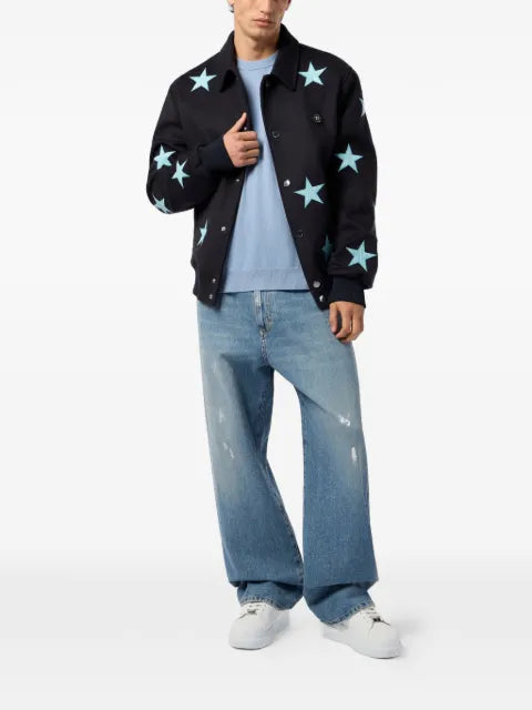 Philipp Plein star-print wool shirt jacket