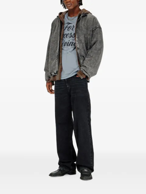 Diesel sweat jacket with denim effect