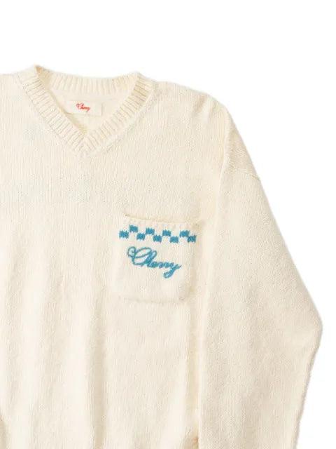 Cherry LA logo-embroidered V-neck sweater