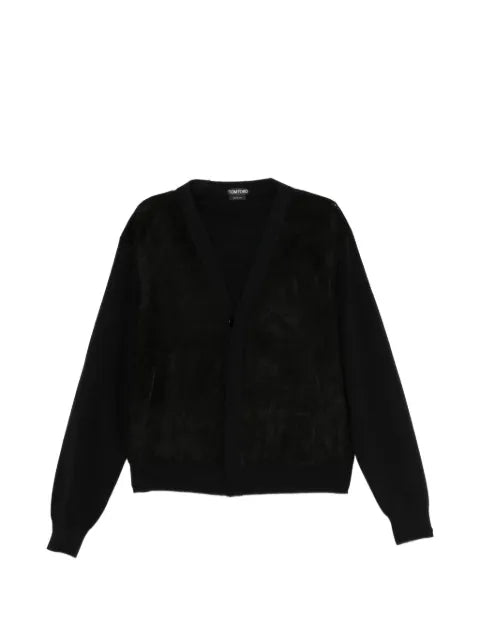 TOM FORD suede front merino cardigan
