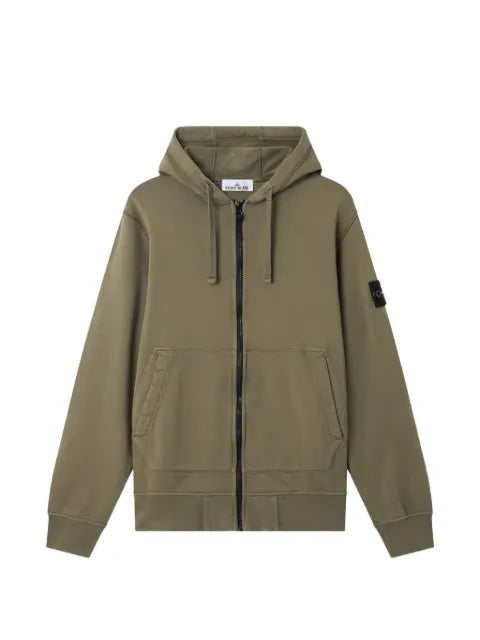 Stone Island 6100061 organic cotton fleece hoodie