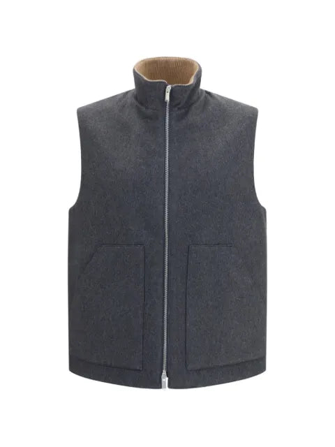 Lardini high-neck zip-up gilet