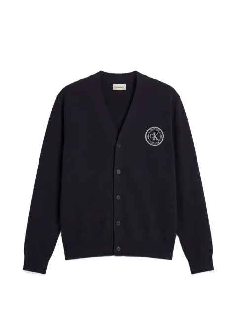 Calvin Klein logo-patch V-neck cardigan