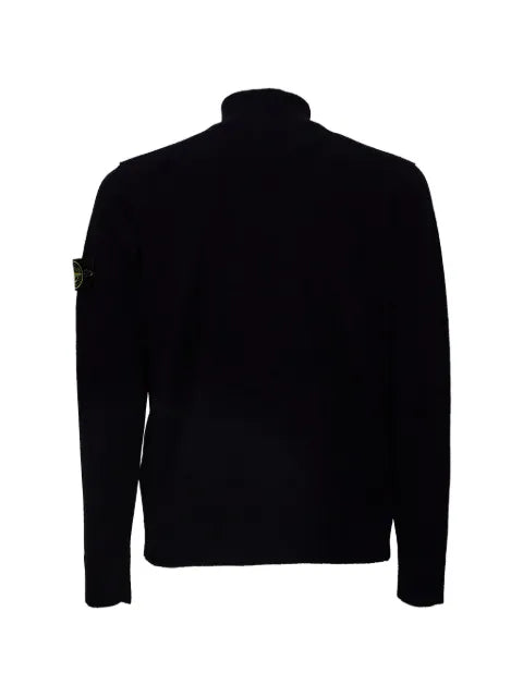 Stone Island logo-patch zip-up sweater