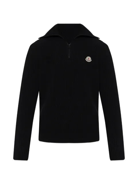 Moncler half-zip ribbed-knit sweater