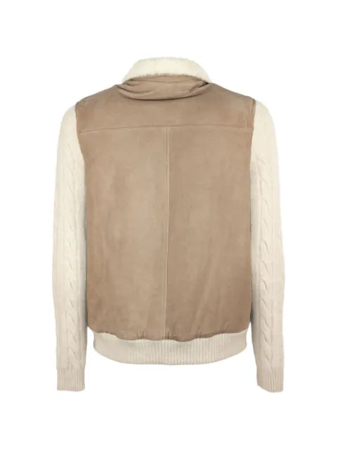VOLFAGLI Arena cable-knit suede jacket
