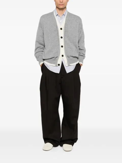 AMARANTO  contrast-trim button-up cardigan