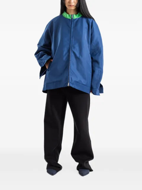 LII contrast-collar oversized jacket