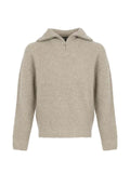 Yves Salomon ribbed-knit half-zip sweater