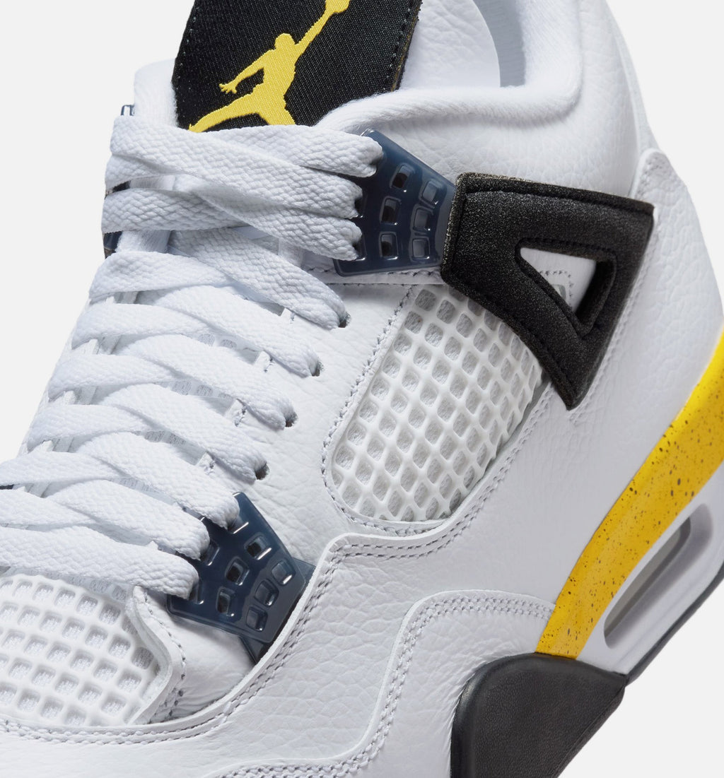 Air Jordan 4 Retro Rare Air Tour Yellow Men's Lifestyle Shoe – White / Dark Blue Grey / Black / Tour Yellow
