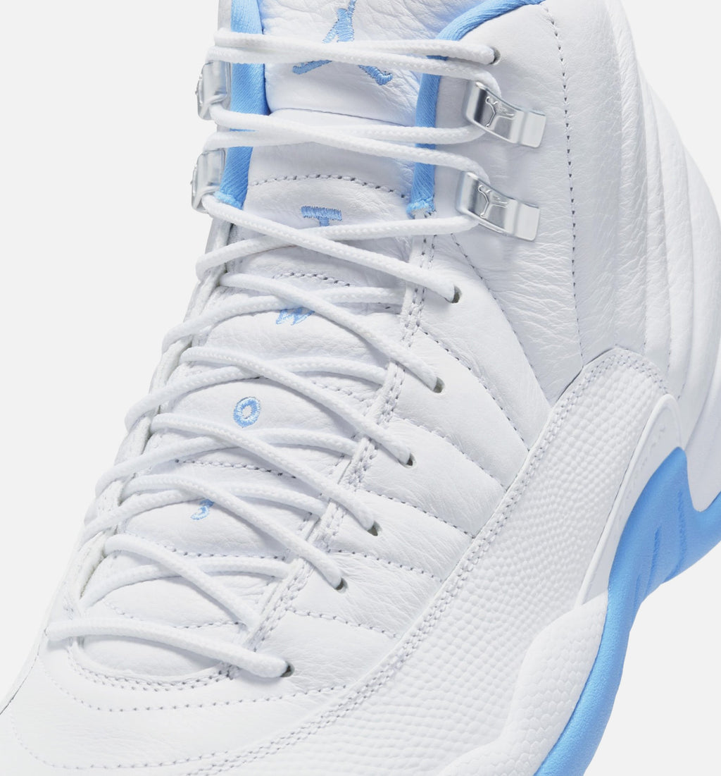 Air Jordan 12 Retro Men's Lifestyle Shoe - White/University Blue/Metallic Silver