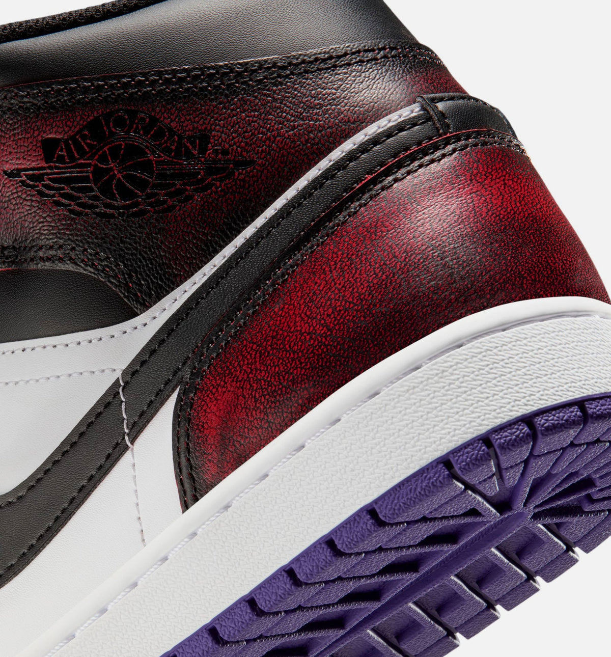 Air Jordan 1 Mid SE Men's Lifestyle Shoes - True Red / White / Court Purple / Black