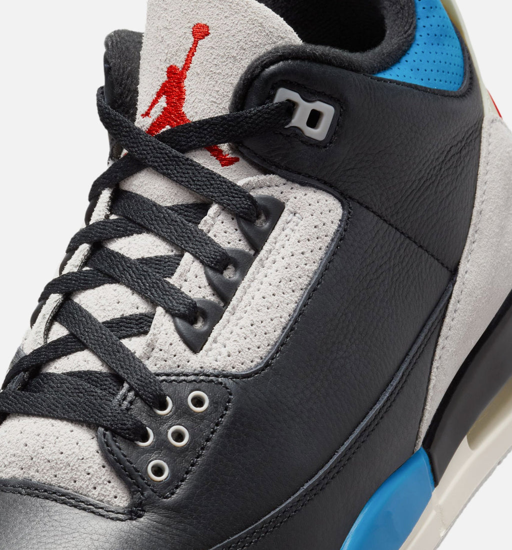 Air Jordan 3 Retro OG Rare Air Men's Lifestyle Shoes - Black / Chile Red / Neutral Grey