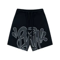 Syna World Graphic Fleece Shorts (Black / Grey Outline)