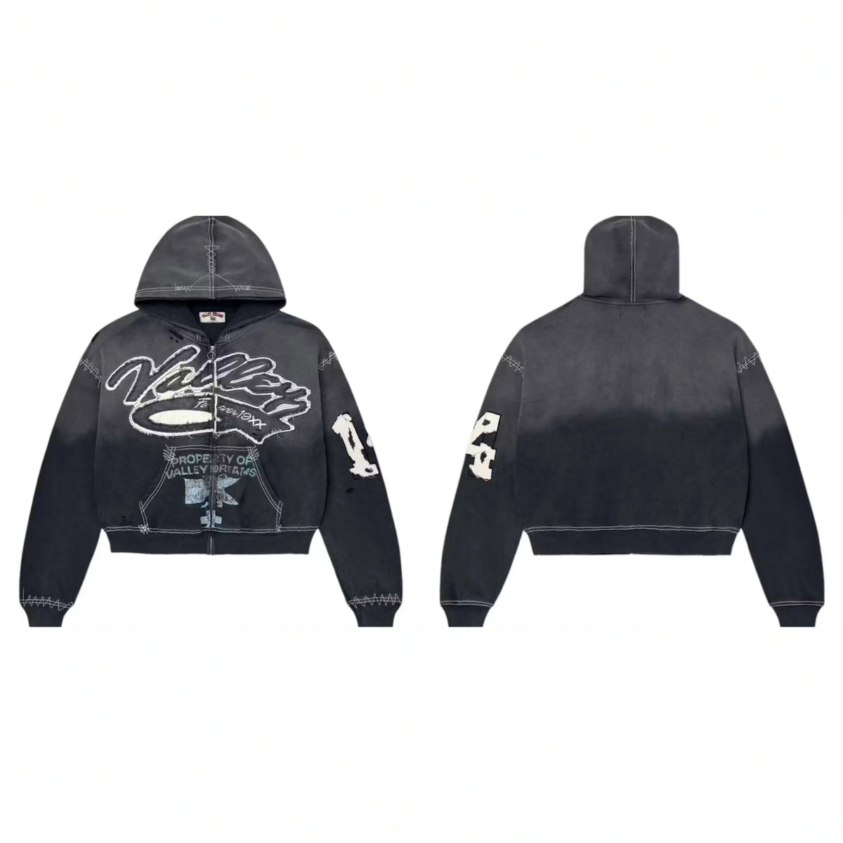 Vale Forever Valley Forever Script Zip Hoodie — Black