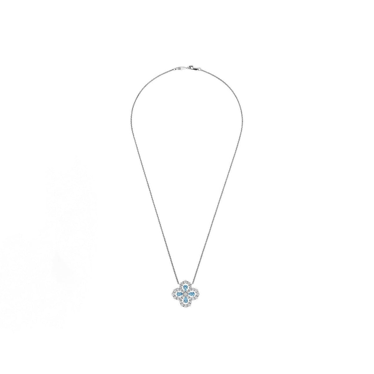Harry Winston Style Four-Leaf Clover Cubic Zirconia Necklace