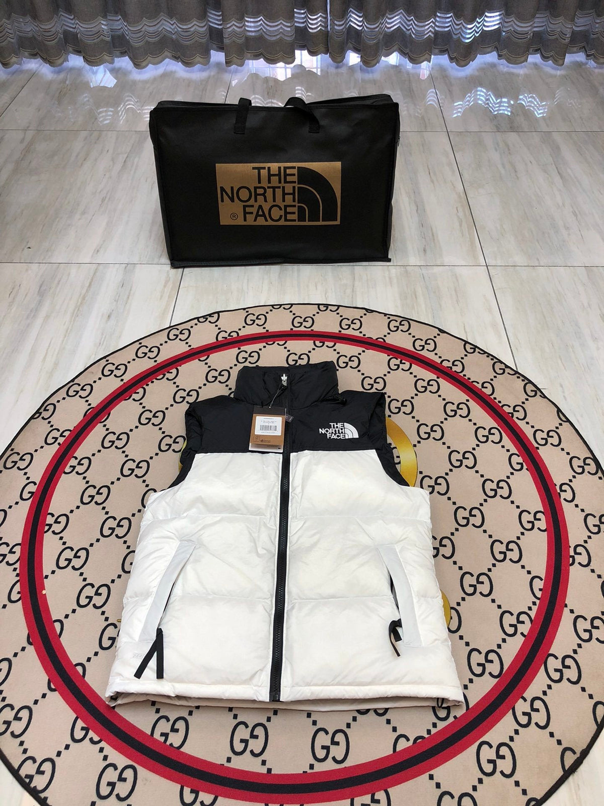 The North Face White/Black 1996 Retro Nuptse Down Vest