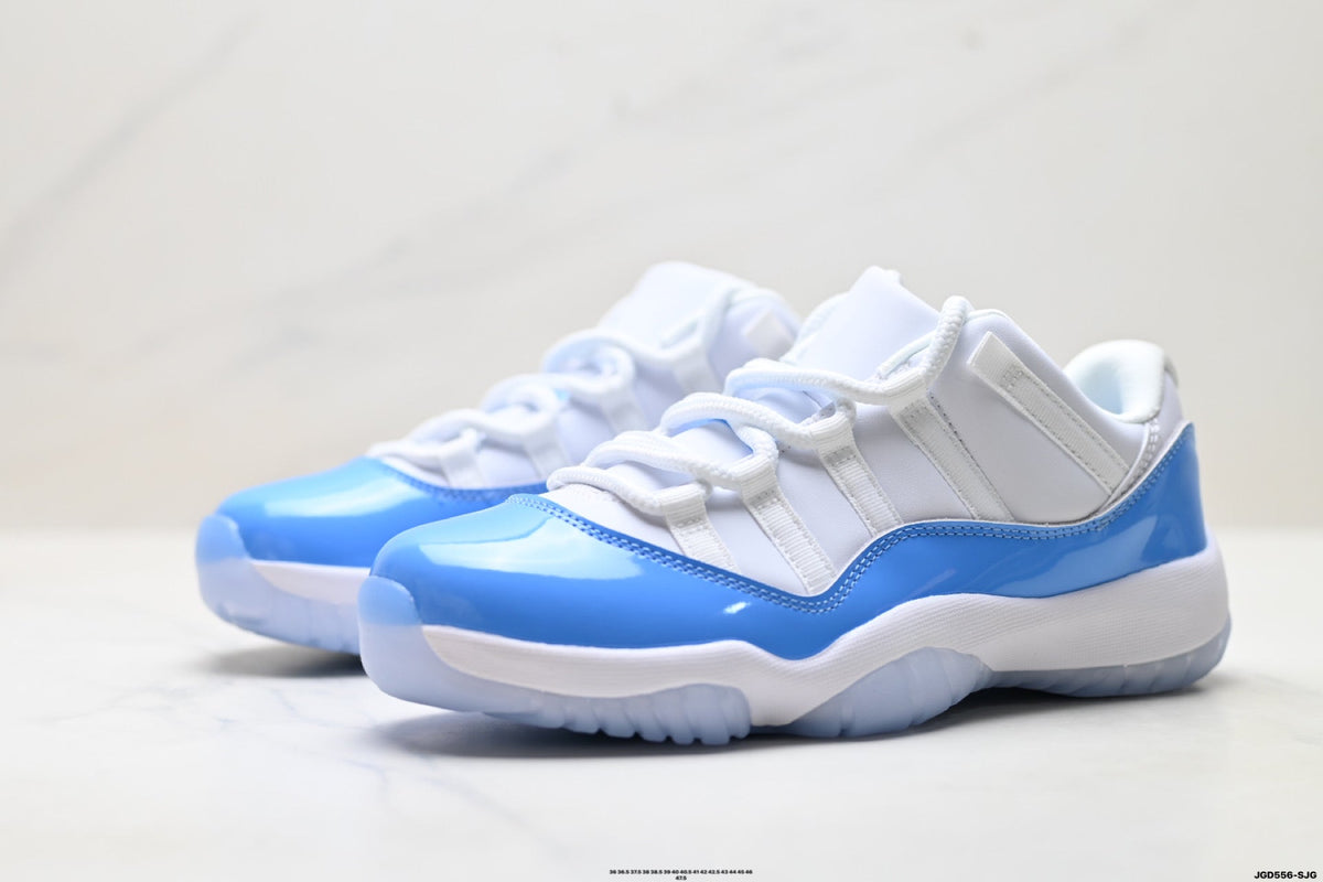 Air Jordan 11 Retro White and University Blue Unisex Sneakers Style 12