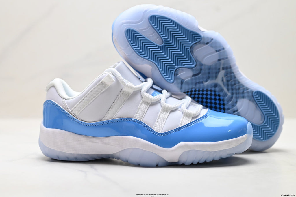 Air Jordan 11 Retro White and University Blue Unisex Sneakers Style 12