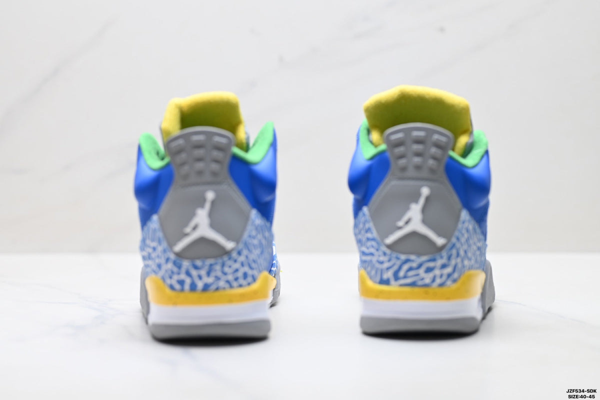 Air Jordan 5 Retro Royal Blue Yellow Green Sneakers