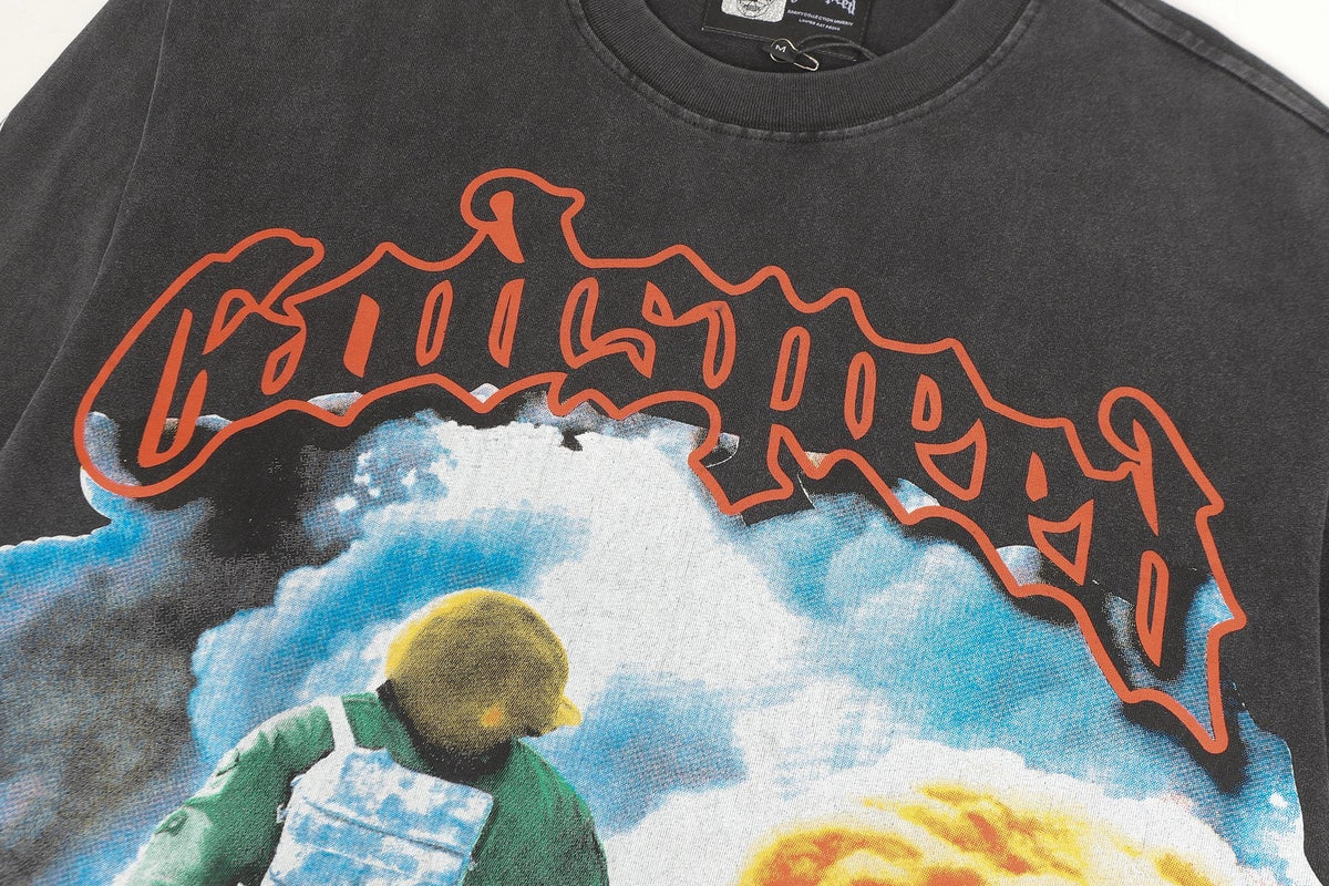 Godspeed Washed Black Rock Graphic Long-Sleeve T-Shirt