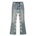 LOSTSHDWS Light Blue Daisy Applique Flared Jeans
