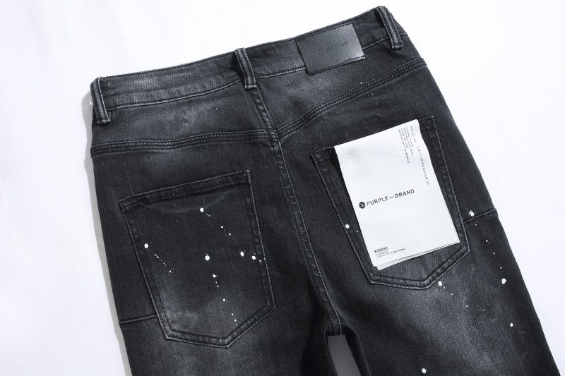Purple Brand Black Paint Splatter Distressed Jeans