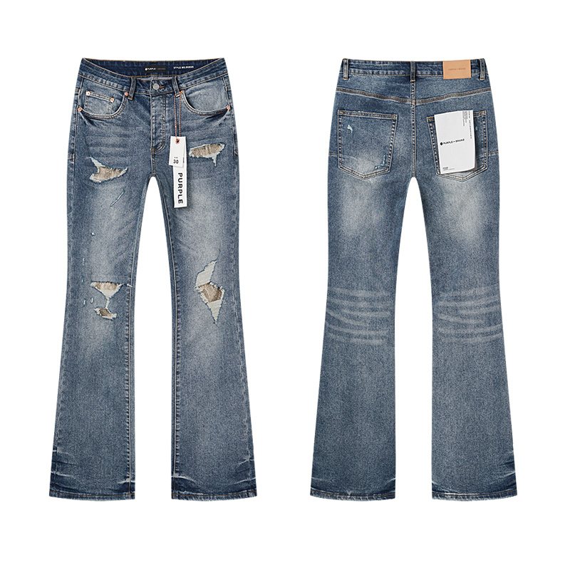 Purple Brand Blue Distressed Bootcut Jeans