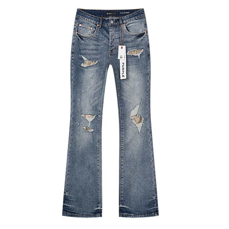 Purple Brand Blue Distressed Bootcut Jeans