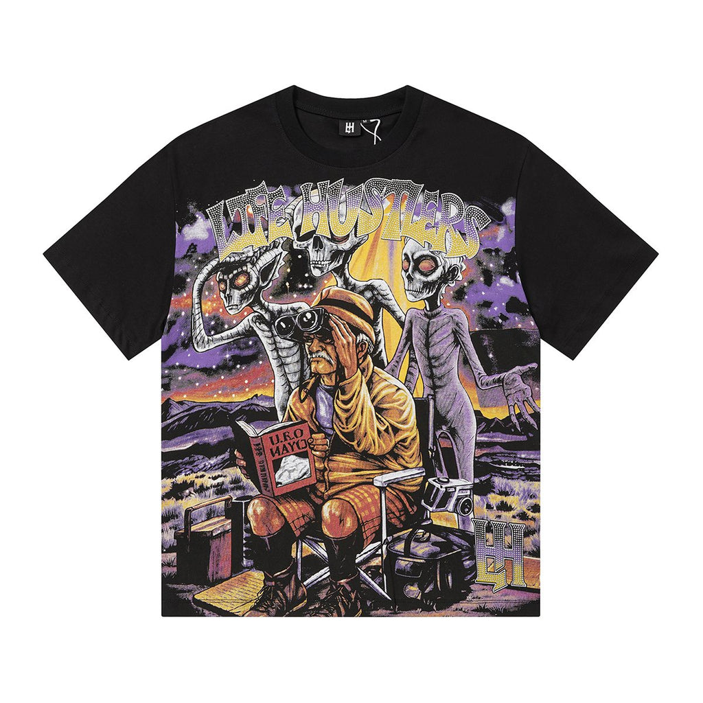 Life Hustlere No Days Off Alien UFO Graphic T-Shirt