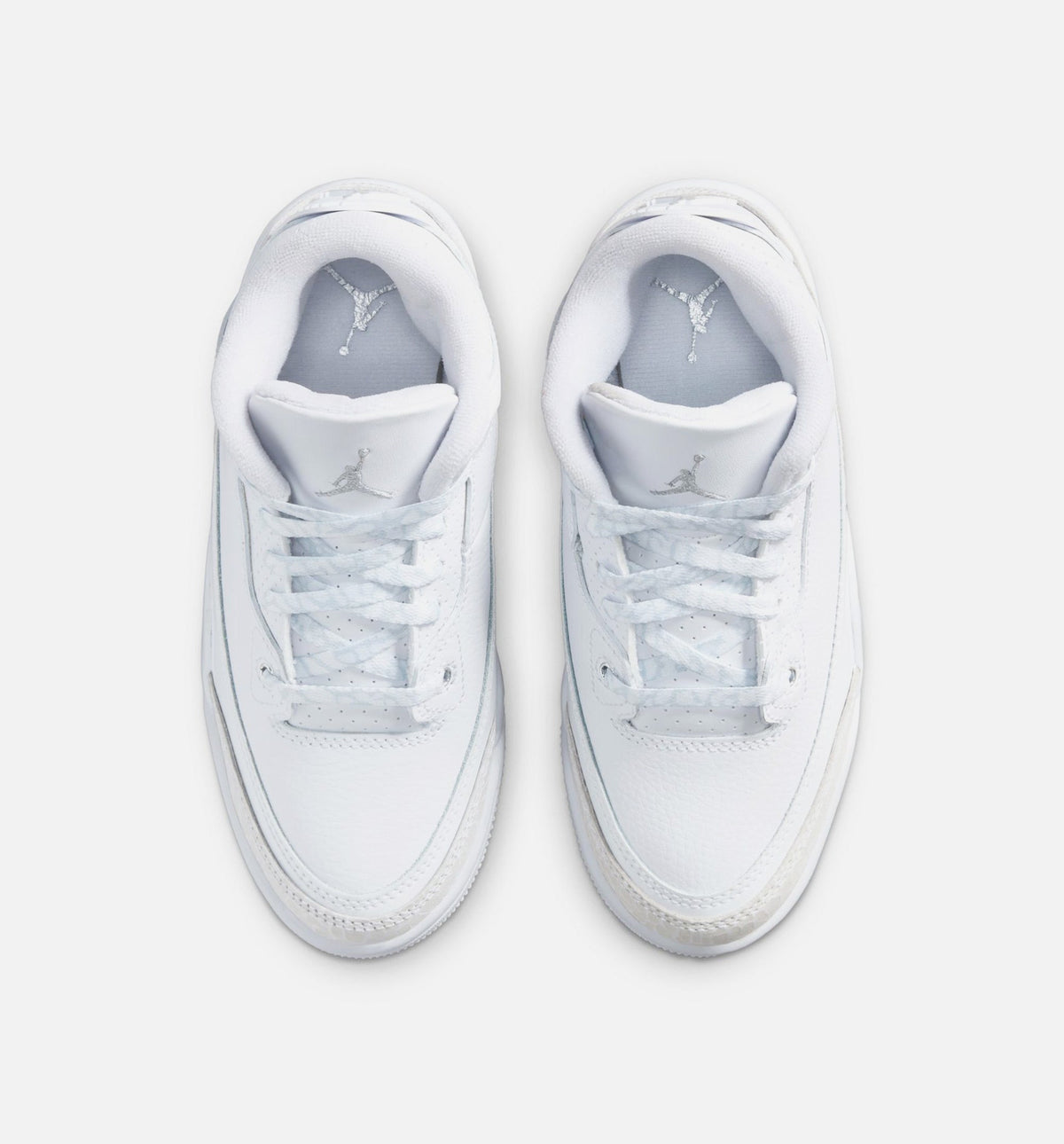 Air Jordan 3 Retro White and Silver | Preschool Lifestyle Shoe | White/Metallic Silver