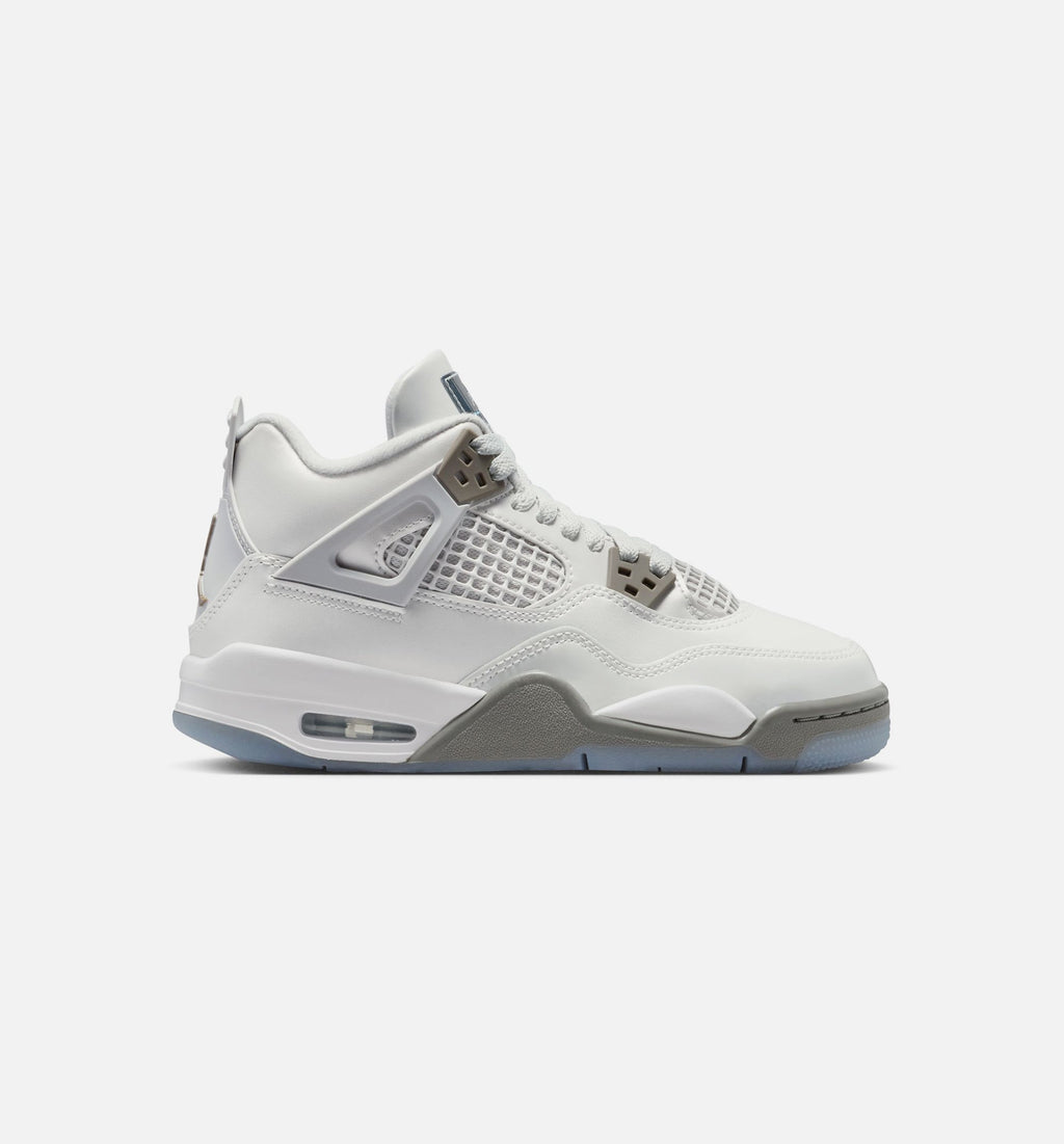 Air Jordan 4 Retro Blue Chill Grade School Lifestyle Shoes - Photon Dust/Blue Chill/Flat Pewter/White/Blue Tint