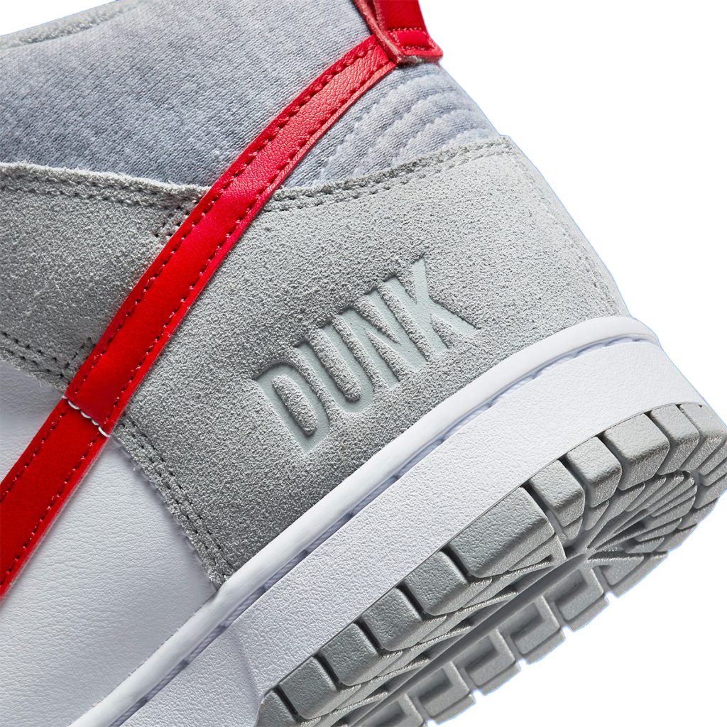 Big Kid's Nike Dunk Hi SE Lt Smoke Grey/Gym Red-White (DH9750 001)