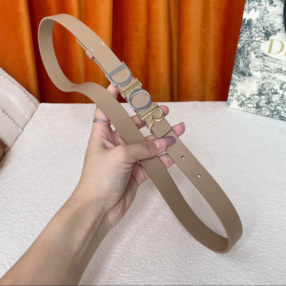 DIOR 25S BELT 20 MM IN GREY BROWN CALFSKIN 562164