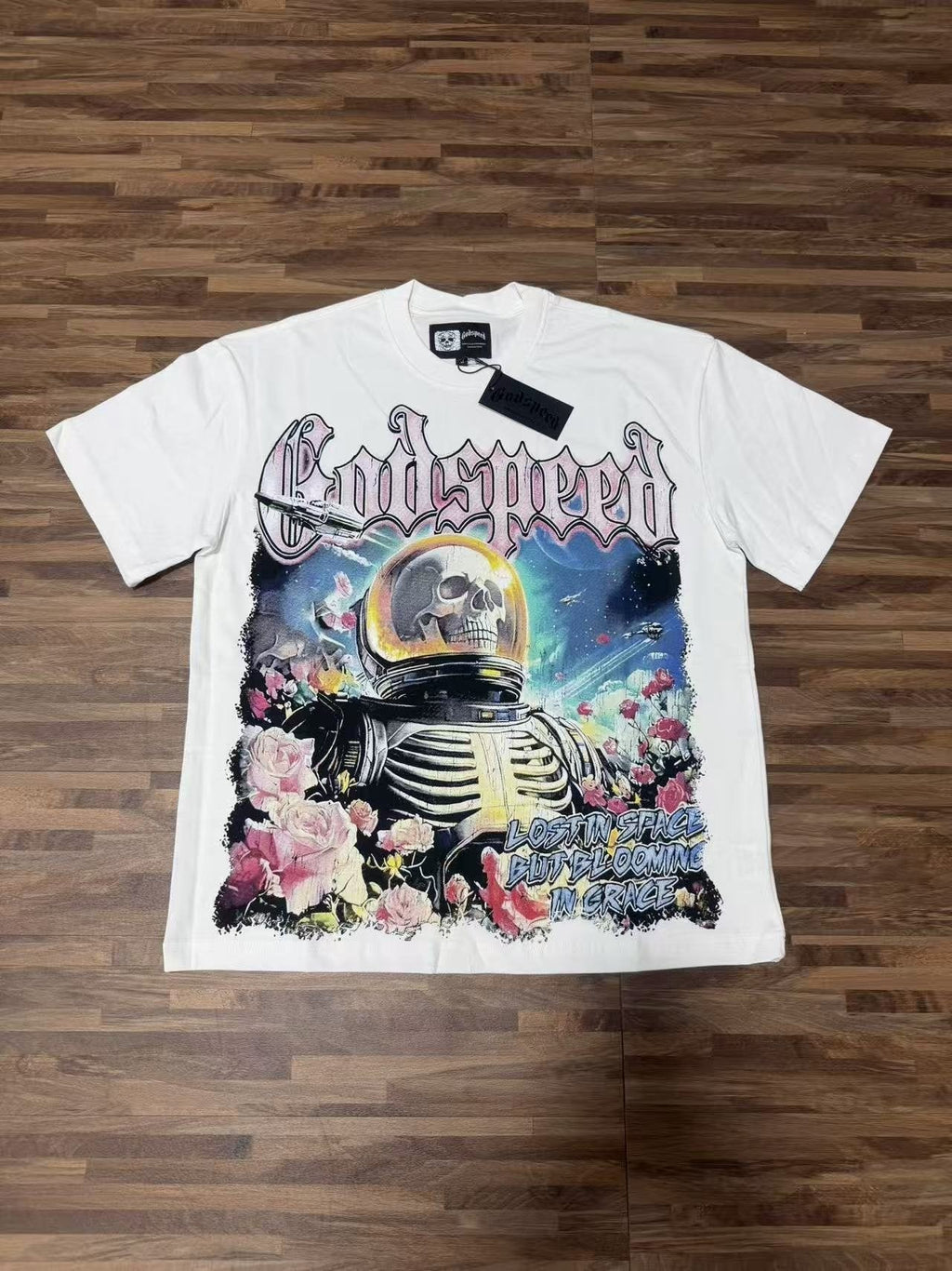Godspeed Astronaut Floral Graphic T-Shirt