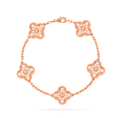Van Cleef & Arpels CLOVER 5 MOTIFS PINK GOLD DIAMOND BRACELET
